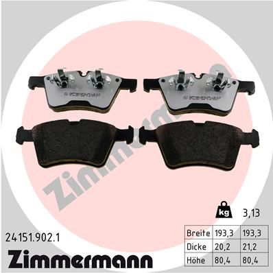 Brake Pad Set, disc brake ZIMMERMANN 24151.902.1