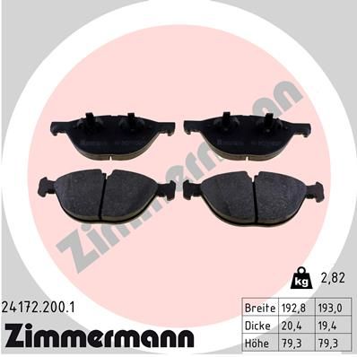 Brake Pad Set, disc brake ZIMMERMANN 24172.200.1