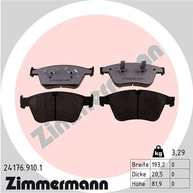 ZIMMERMANN 24176.910.1 Brake Pad Set, disc brake