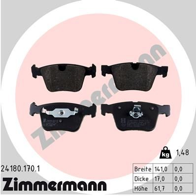 Brake Pad Set, disc brake ZIMMERMANN 24180.170.1
