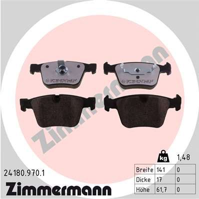 Brake Pad Set, disc brake ZIMMERMANN 24180.970.1