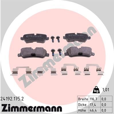 Brake Pad Set, disc brake ZIMMERMANN 24192.175.2
