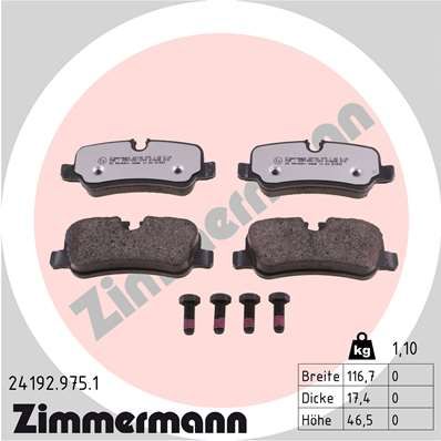 ZIMMERMANN 24192.975.1 Brake Pad Set, disc brake