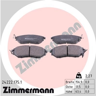ZIMMERMANN 24222.175.1 Brake Pad Set, disc brake