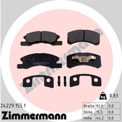 ZIMMERMANN 24229.155.1 Brake Pad Set, disc brake