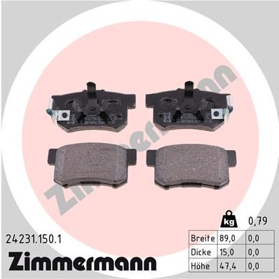 Brake Pad Set, disc brake ZIMMERMANN 24231.150.1