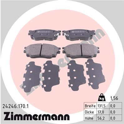 ZIMMERMANN 24246.170.1 Brake Pad Set, disc brake