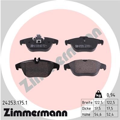 Brake Pad Set, disc brake ZIMMERMANN 24253.175.1