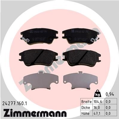 ZIMMERMANN 24277.160.1 Brake Pad Set, disc brake