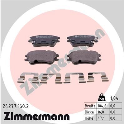 ZIMMERMANN 24277.160.2 Brake Pad Set, disc brake