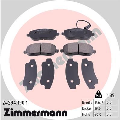 ZIMMERMANN 24294.190.1 Brake Pad Set, disc brake