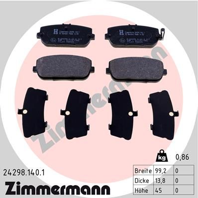 ZIMMERMANN 24298.140.1 Brake Pad Set, disc brake