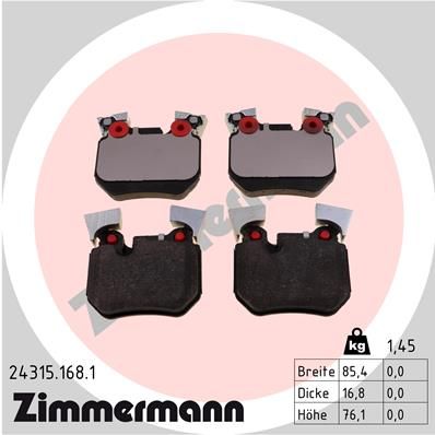 ZIMMERMANN 24315.168.1 Brake Pad Set, disc brake