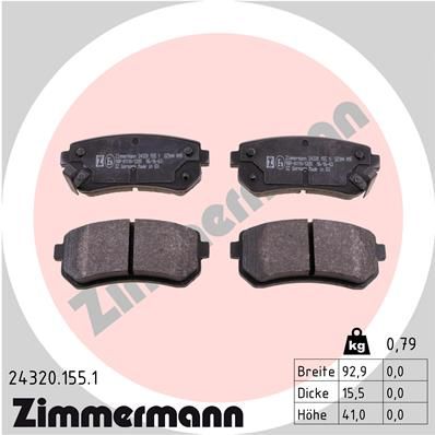ZIMMERMANN 24320.155.1 Brake Pad Set, disc brake