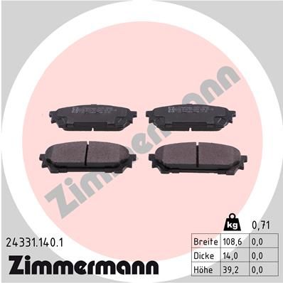 ZIMMERMANN 24331.140.1 Brake Pad Set, disc brake