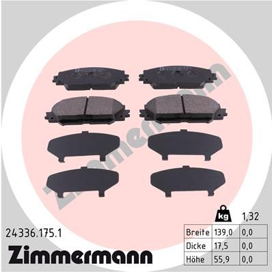 ZIMMERMANN 24336.175.1 Brake Pad Set, disc brake