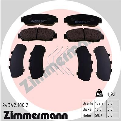 ZIMMERMANN 24342.180.2 Brake Pad Set, disc brake