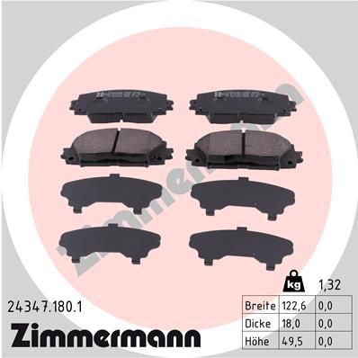 Brake Pad Set, disc brake ZIMMERMANN 24347.180.1