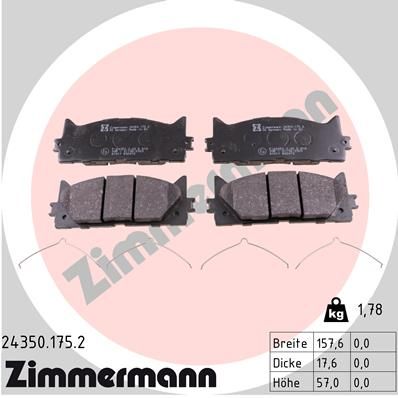 Brake Pad Set, disc brake ZIMMERMANN 24350.175.2