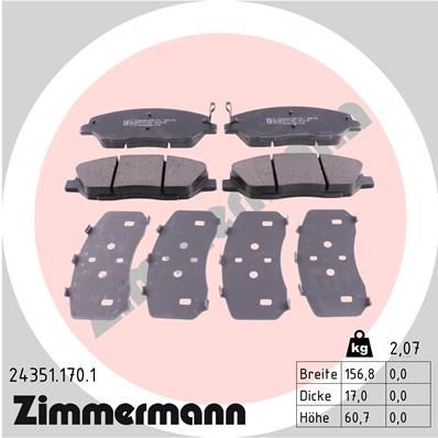 ZIMMERMANN 24351.170.1 Brake Pad Set, disc brake