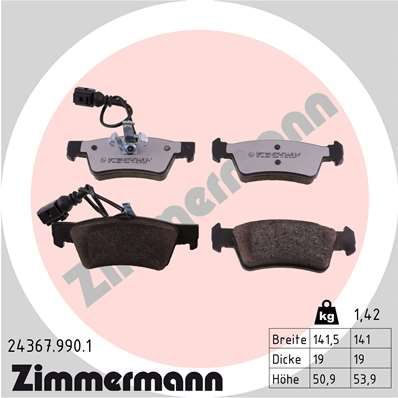Brake Pad Set, disc brake ZIMMERMANN 24367.990.1