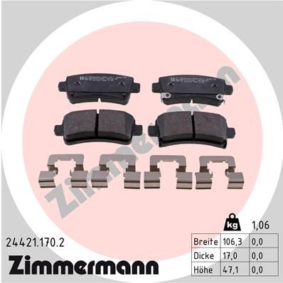 ZIMMERMANN 24421.170.2 Brake Pad Set, disc brake