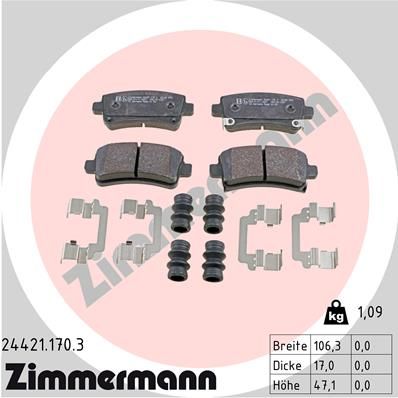 ZIMMERMANN 24421.170.3 Brake Pad Set, disc brake