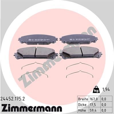 Brake Pad Set, disc brake ZIMMERMANN 24452.175.2