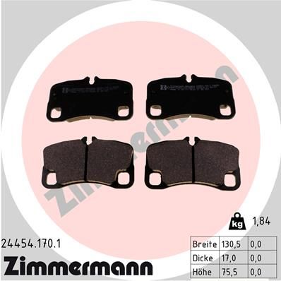 ZIMMERMANN 24454.170.1 Brake Pad Set, disc brake