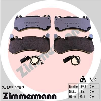 ZIMMERMANN 24455.970.2 Brake Pad Set, disc brake