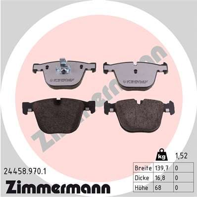 ZIMMERMANN 24458.970.1 Brake Pad Set, disc brake