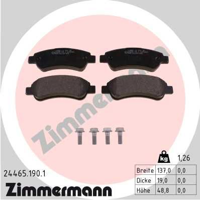 ZIMMERMANN 24465.190.1 Brake Pad Set, disc brake