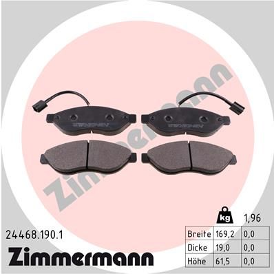 Brake Pad Set, disc brake ZIMMERMANN 24468.190.1