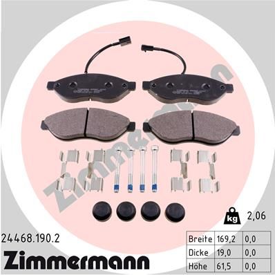 ZIMMERMANN 24468.190.2 Brake Pad Set, disc brake
