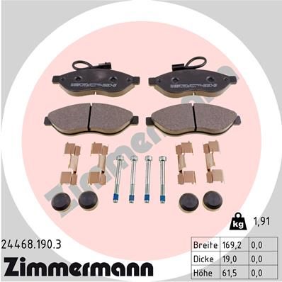 Brake Pad Set, disc brake ZIMMERMANN 24468.190.3