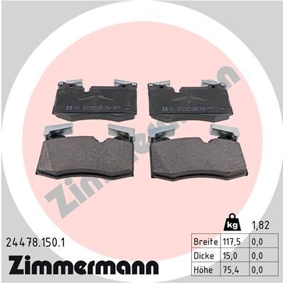 ZIMMERMANN 24478.150.1 Brake Pad Set, disc brake