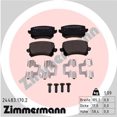 Brake Pad Set, disc brake ZIMMERMANN 24483.170.2