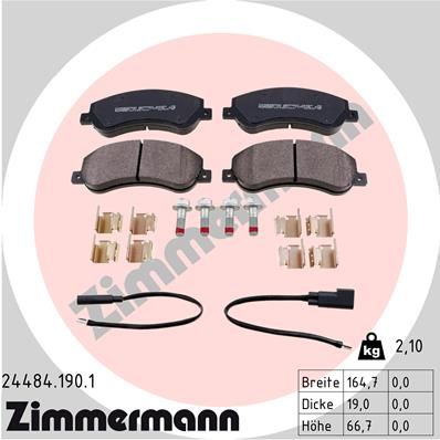 ZIMMERMANN 24484.190.1 Brake Pad Set, disc brake