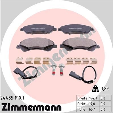 ZIMMERMANN 24485.190.1 Brake Pad Set, disc brake