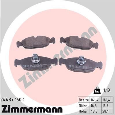ZIMMERMANN 24487.160.1 Brake Pad Set, disc brake