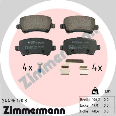 Brake Pad Set, disc brake ZIMMERMANN 24496.170.3