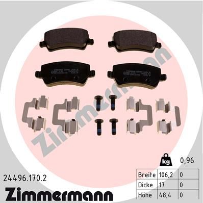 Brake Pad Set, disc brake ZIMMERMANN 24496.170.2