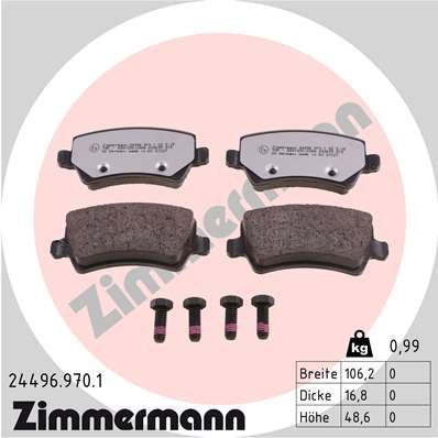 ZIMMERMANN 24496.970.1 Brake Pad Set, disc brake