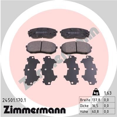 ZIMMERMANN 24501.170.1 Brake Pad Set, disc brake