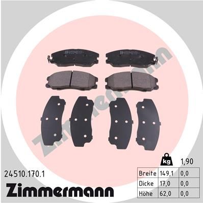 Brake Pad Set, disc brake ZIMMERMANN 24510.170.1