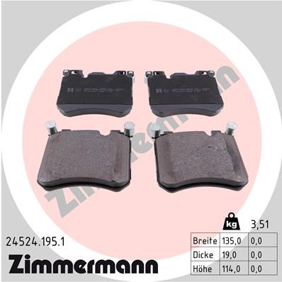 ZIMMERMANN 24524.195.1 Brake Pad Set, disc brake