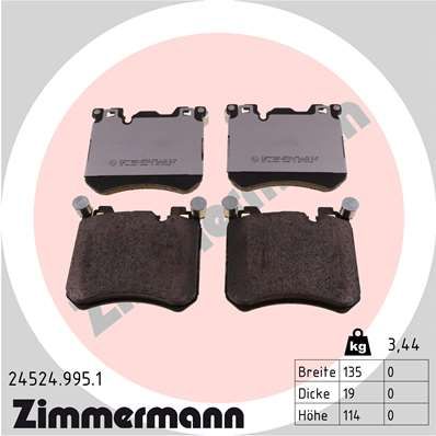 ZIMMERMANN 24524.995.1 Brake Pad Set, disc brake