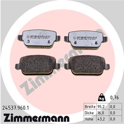 Brake Pad Set, disc brake ZIMMERMANN 24537.960.1