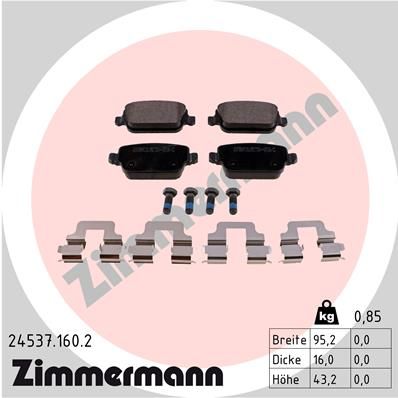 ZIMMERMANN 24537.160.2 Brake Pad Set, disc brake