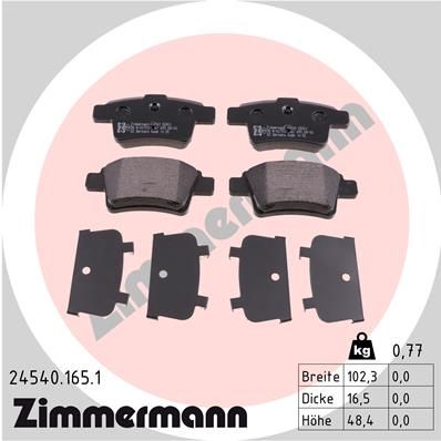 ZIMMERMANN 24540.165.1 Brake Pad Set, disc brake